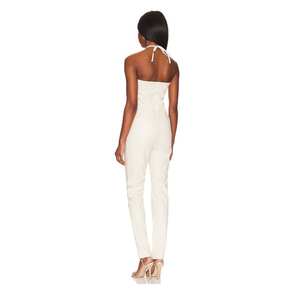 New! NONCHALANT Label Faux Leather Juno Jumpsuit in White - Picture 4 of 11